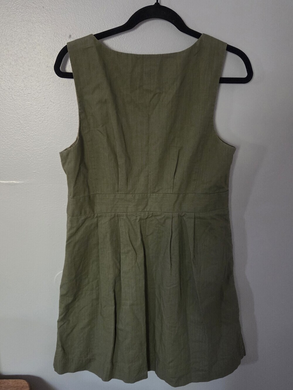J.Crew Women's Olive Green Caroline Preppy Pleated Fit & Flare Short Dress Sz 12 - Picture 3 of 8